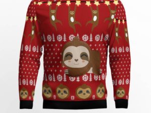 Sloth Lover Ugly Christmas Sweater - Image 1