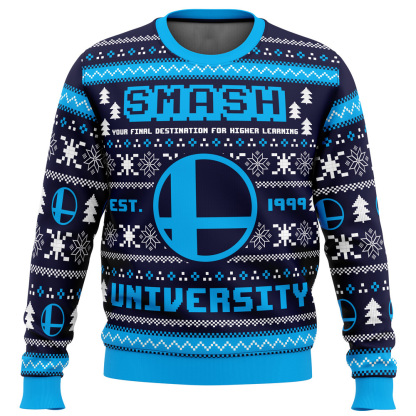 smash university super smash bros ugly christmas sweater 1 Smash University Super Smash Bros Ugly Christmas Sweater - Image 1