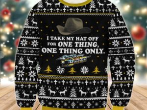 Smokey And The Bandit Action Comedy Trucking Movie Hat Adult Ugly Christmas Sweater - Image 1
