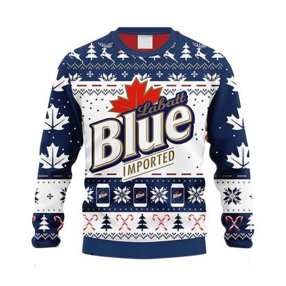 snowflakes labatt blue ugly christmas sweater holiday gift 2 Snowflakes Labatt Blue Ugly Christmas Sweater Holiday Gift - Image 2
