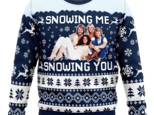 Snowing Me Snowing You Abba Ugly Christmas Sweater - Image 1