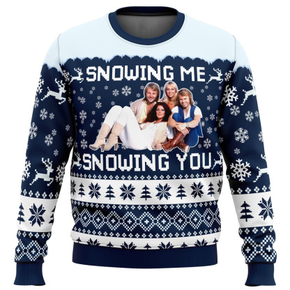 snowing me snowing you abba ugly christmas sweater 1 Snowing Me Snowing You Abba Ugly Christmas Sweater - Image 1