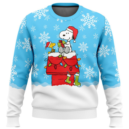 snowy christmas cute doggy ugly christmas sweater holiday gift 1 Snowy Christmas Cute Doggy Ugly Christmas Sweater Holiday Gift - Image 1