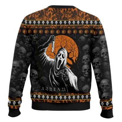so call me may be scream horror ugly christmas sweater 2 So Call Me May Be Scream Horror Ugly Christmas Sweater - Image 2
