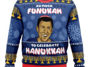 So Much Funukah Adam Sandler Ugly Christmas Sweater Holiday Gift - Image 1