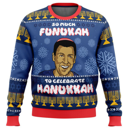 so much funukah adam sandler ugly christmas sweater holiday gift 1 So Much Funukah Adam Sandler Ugly Christmas Sweater Holiday Gift - Image 1