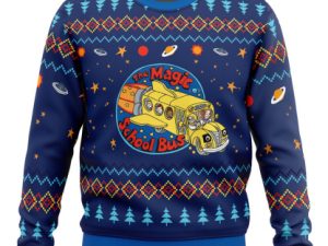Space Adventures The Magic School Bus Ugly Christmas Sweater - Image 1