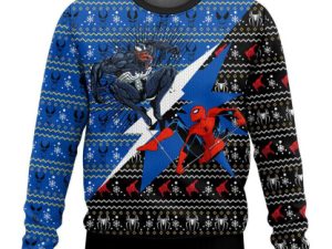 Spider Man Vs Venom Ugly Christmas Sweater - Image 1