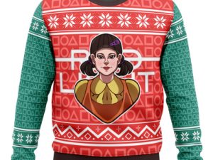 Squid Game Red Light Green Light Doll Ugly Christmas Sweater - Image 1