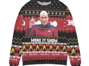 St The Next Generation Make It Snow Ugly Christmas Sweater - Image 1