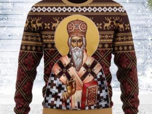 St Vasilije Of Ostrog Ugly Christmas Sweater - Image 1