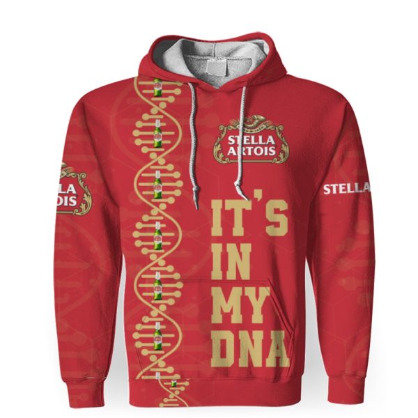 Stella Artois It's In My DNA-3D Unisex Hoodie - Image 1