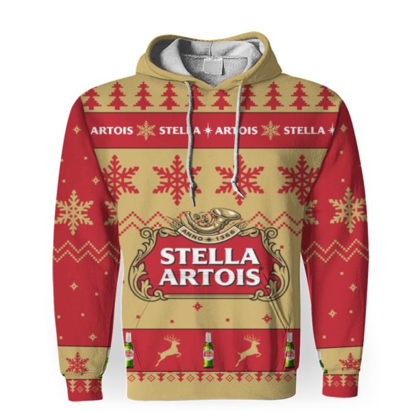 Stella Artois Merry Christmas Unisex Gift Fan-3D Unisex Hoodie - Image 1