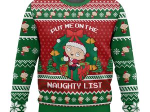 Stewie Family Guy Put Me On The Naughty List Ugly Christmas Sweater - Image 1