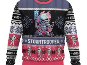 Stormtrooper Cosmic Battles Ugly Christmas Sweater - Image 1