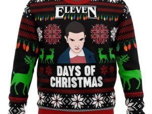Stranger Things Eleven Days Of Xmas Ugly Christmas Sweater - Image 1