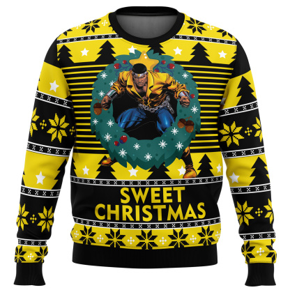 sweet christmas luke cage ugly christmas sweater 1 Sweet Christmas Luke Cage Ugly Christmas Sweater - Image 1