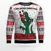 T Rex Hates Ugly Christmas Sweater - Image 1