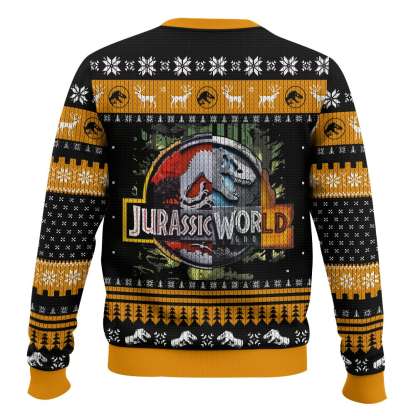 t rex jurassic parkworld ugly christmas sweater holiday gift 2 T Rex Jurassic Parkworld Ugly Christmas Sweater Holiday Gift - Image 2