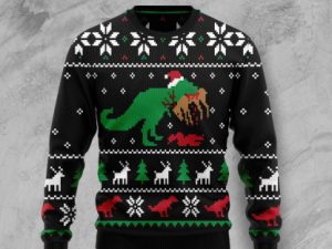 T Rex Ugly Christmas Sweater Christmas Sweater - Image 1