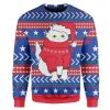 T Shirt Long Sleeves Ugly Christmas Cat Christmas Sweater - Image 1