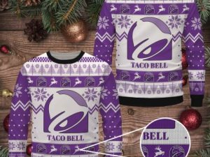 Taco Bell Ugly Christmas Sweater Christmas Gift Ideas Purple - Image 1