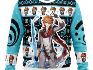 Tartaglia Childe Genshin Impact Ugly Christmas Sweater - Image 1