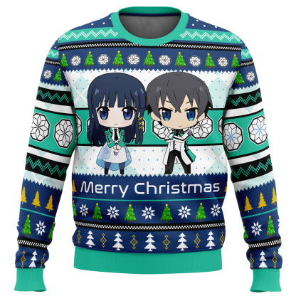 tatsuya and miyuki the irregular at magic high school ugly christmas sweater 1 Tatsuya And Miyuki The Irregular At Magic High School Ugly Christmas Sweater - Image 1