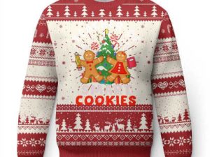 Teacher Of Smart Cookies Christmas Gingerbread Man Ugly Christmas Sweater - Image 1