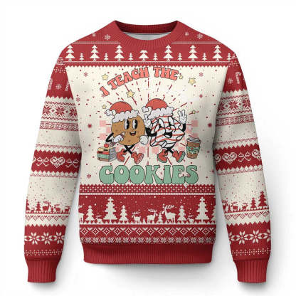 teacher ugly christmas sweater i teach the smartest cookies 1 Teacher Ugly Christmas Sweater I Teach The Smartest Cookies - Image 1