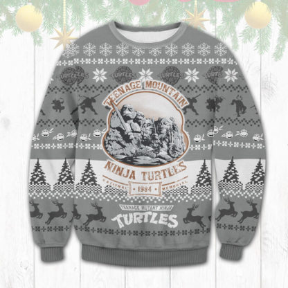 teenage mountain ninja turtles ugly christmas sweater 1 Teenage Mountain Ninja Turtles Ugly Christmas Sweater - Image 1