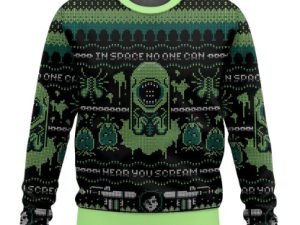 The Alien No One Can Hear You Scream Ugly Christmas Sweater - Image 1