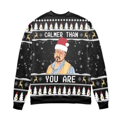 the big lebowski calmer than you are ugly christmas sweater 2 The Big Lebowski Calmer Than You Are Ugly Christmas Sweater - Image 2
