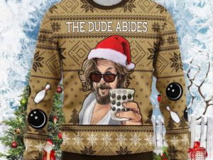 The Big Lebowski The Dude Abides Cute Christmas Gift Ugly Christmas Sweater - Image 1