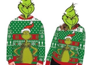 The Grinch Christmas 3D Ugly Thicken Sweaters - Image 1