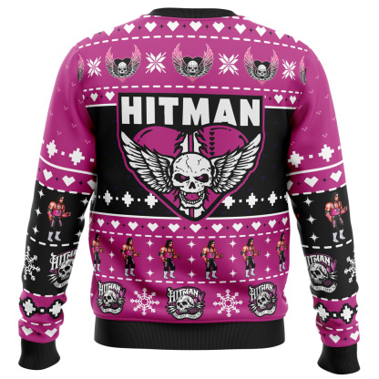 the hitman bret hart wrestler ugly christmas sweater 2 The Hitman Bret Hart Wrestler Ugly Christmas Sweater - Image 2