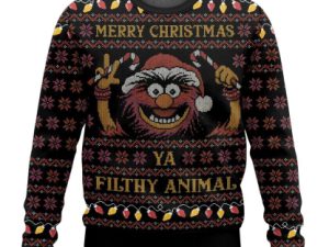 The Muppet Show Animal Muppet Merry Christmas Filthy Animal Ugly Christmas Sweater - Image 1