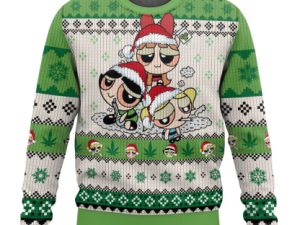 The Nauty Power Puff Girls Ugly Christmas Sweater - Image 1