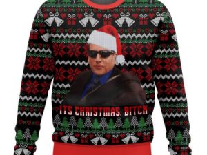The Office Its Christmas Bitch Michael Scott Ugly Christmas Sweater - Image 1