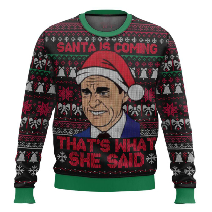 the office thats what she said ugly christmas sweater 1 The Office Thats What She Said Ugly Christmas Sweater - Image 1