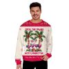 The Palms With Flamingo Funny Ugly Christmas Sweater - Image 2