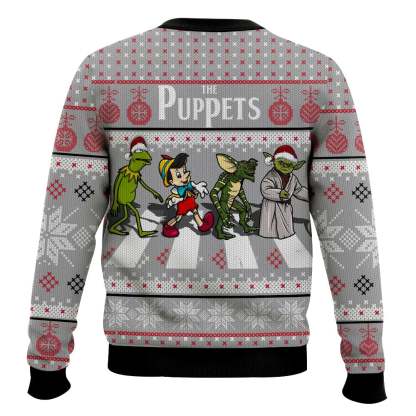 the puppets kermit yoda pinocchio and gremlins ugly christmas sweater 2 The Puppets Kermit Yoda Pinocchio And Gremlins Ugly Christmas Sweater - Image 2
