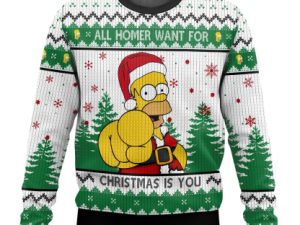 The Simpson Family All Homer Want For Christmas Is You Ugly Christmas Sweater - Image 1