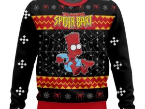 The Simpson Family The Amazing Spider Bart Ugly Christmas Sweater - Image 1