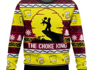 The Simpson Family The Choke King Ugly Christmas Sweater - Image 1