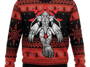 The Strongest Dragon Wargreymon Digimon Ugly Christmas Sweater - Image 1