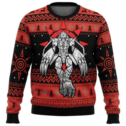 the strongest dragon wargreymon digimon ugly christmas sweater 1 The Strongest Dragon Wargreymon Digimon Ugly Christmas Sweater - Image 1
