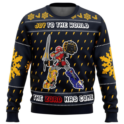 the zord has come power rangers ugly christmas sweater holiday gift 1 The Zord Has Come Power Rangers Ugly Christmas Sweater Holiday Gift - Image 1