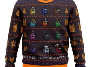 There Is One Impostor Among Us Ugly Christmas Sweater - Image 1