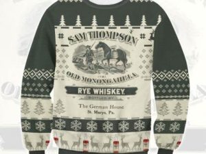 Thompson Rye Whiskey Ugly Christmas Sweater - Image 1